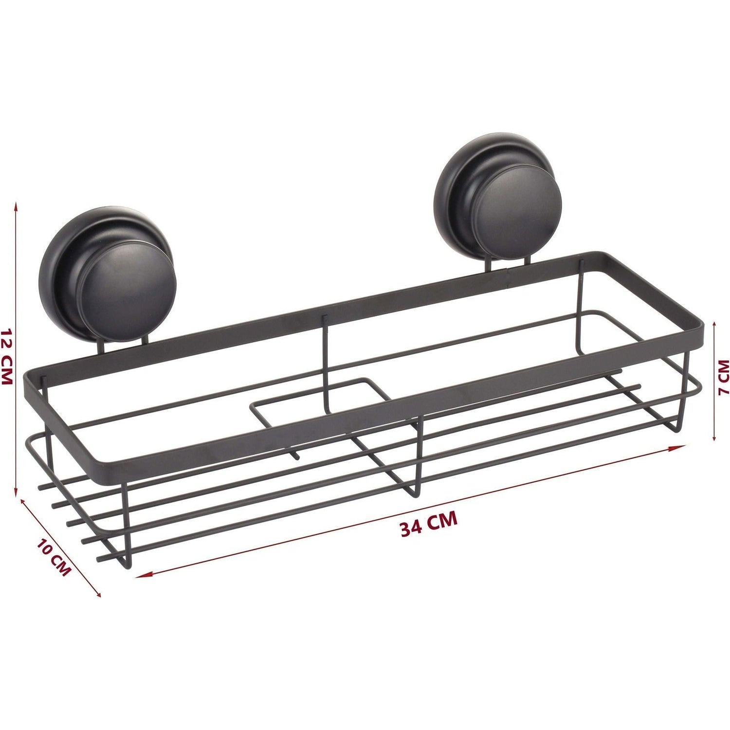 2 Pack Rectangular Corner Shower Caddy Shelf Basket Rack with Premium Vacuum Suction Cup No-Drilling for Bathroom and Kitchen - Magdasmall