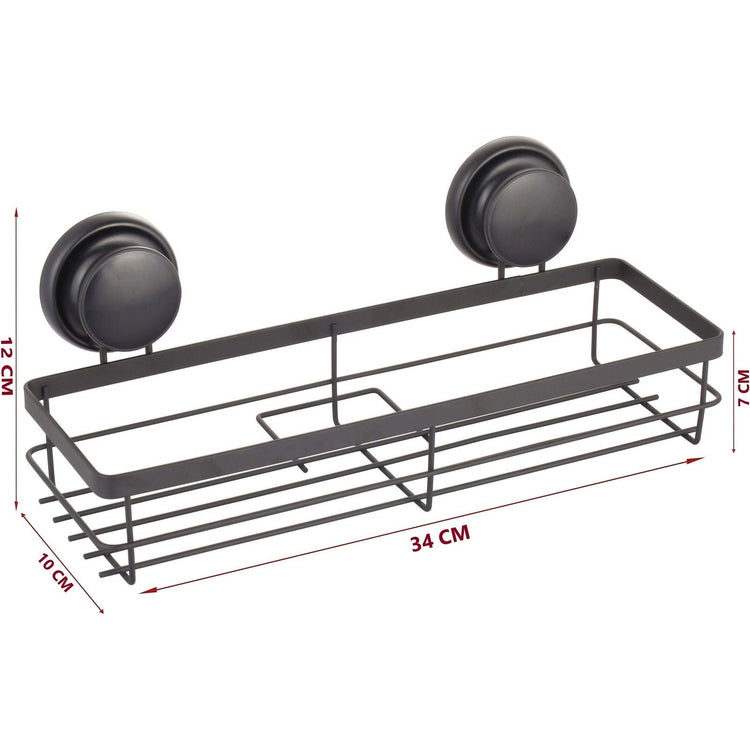 2 Pack Rectangular Corner Shower Caddy Shelf Basket Rack with Premium Vacuum Suction Cup No-Drilling for Bathroom and Kitchen - Magdasmall