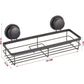 2 Pack Rectangular Corner Shower Caddy Shelf Basket Rack with Premium Vacuum Suction Cup No-Drilling for Bathroom and Kitchen - Magdasmall