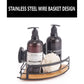 2 Pack Round Bamboo Corner Shower Caddy Shelf Basket Rack with Premium Vacuum Suction Cup No-Drilling for Bathroom and Kitchen - Magdasmall