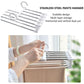 2 Pack Stainless Steel Adjustable 5 in 1 Pants Hangers Non-Slip Space Saving for Home Storage - Magdasmall