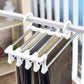 2 Pack Stainless Steel Adjustable 5 in 1 Pants Hangers Non-Slip Space Saving for Home Storage - Magdasmall
