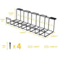 2 Pack Under Desk Cable Management Tray, Black - Magdasmall
