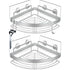2 Pack Wall Mounted Adhesive Stainless Steel with Hooks Bathroom Shelf Storage Organizer - Magdasmall