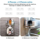 2 Pack Wall Mounted Adhesive Stainless Steel with Hooks Bathroom Shelf Storage Organizer - Magdasmall