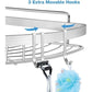 2 Pack Wall Mounted Adhesive Stainless Steel with Hooks Bathroom Shelf Storage Organizer - Magdasmall