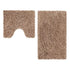 2 Pce Shaggy Toggle 100% Cotton Bath Mat Set Mocha - Magdasmall