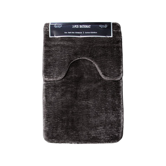 2 Pce Sorrento Plush Quality Non-slip Rubber Back Bath Mat Set Mink - Magdasmall