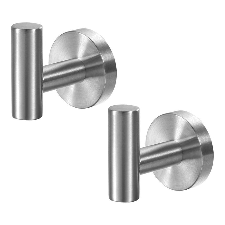2 Pcs Wall Mount Bathroom Towel Hooks Holder Cloth Hanger Hook Kitchen Door Hanger Brushed Nickel - Magdasmall