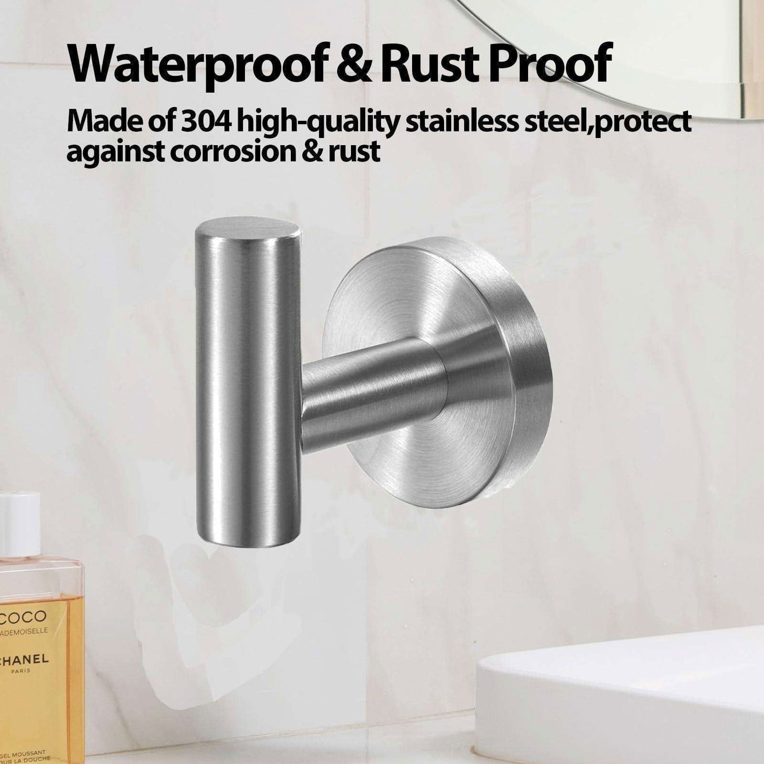 2 Pcs Wall Mount Bathroom Towel Hooks Holder Cloth Hanger Hook Kitchen Door Hanger Brushed Nickel - Magdasmall