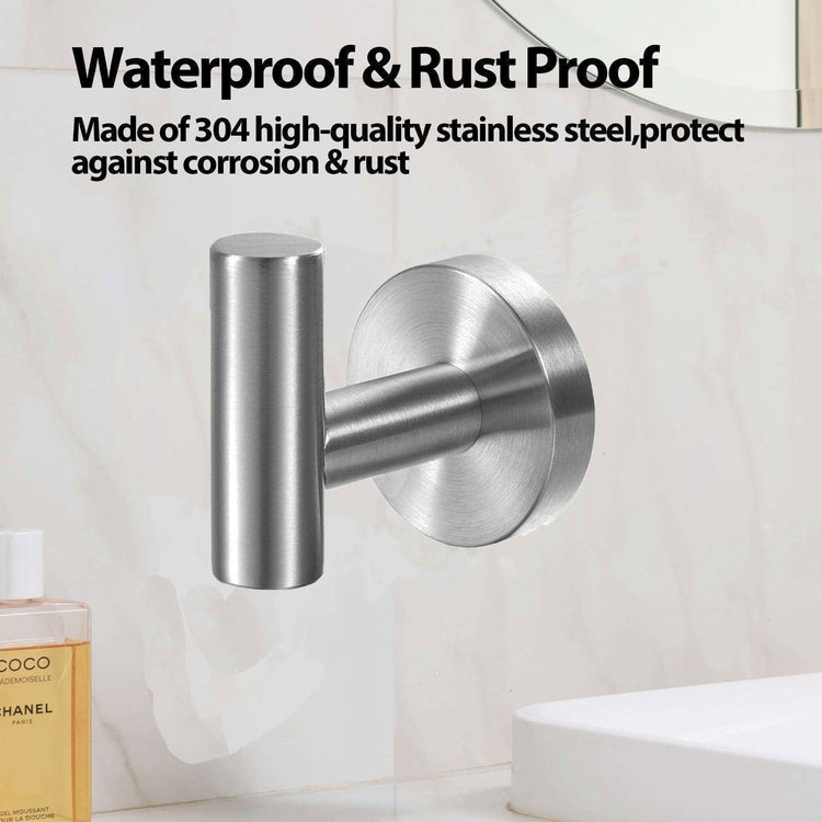 2 Pcs Wall Mount Bathroom Towel Hooks Holder Cloth Hanger Hook Kitchen Door Hanger Brushed Nickel - Magdasmall