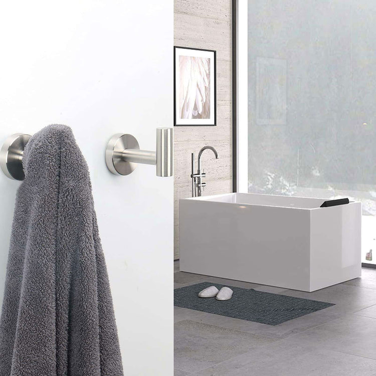 2 Pcs Wall Mount Bathroom Towel Hooks Holder Cloth Hanger Hook Kitchen Door Hanger Brushed Nickel - Magdasmall