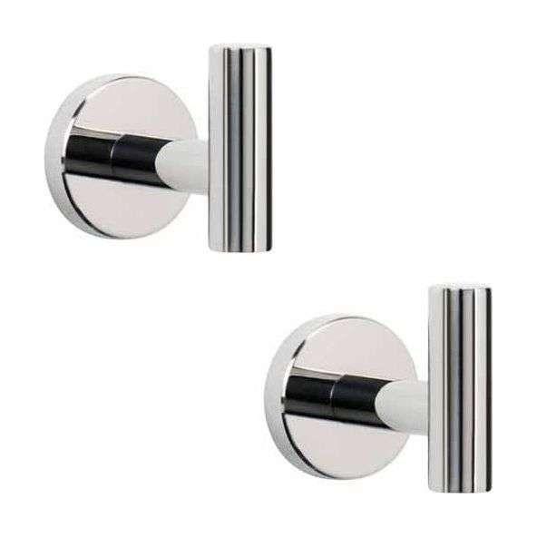 2 Pcs Wall Mount Bathroom Towel Hooks Holder Cloth Hanger Hook Kitchen Door Hanger Poliched Chrome - Magdasmall