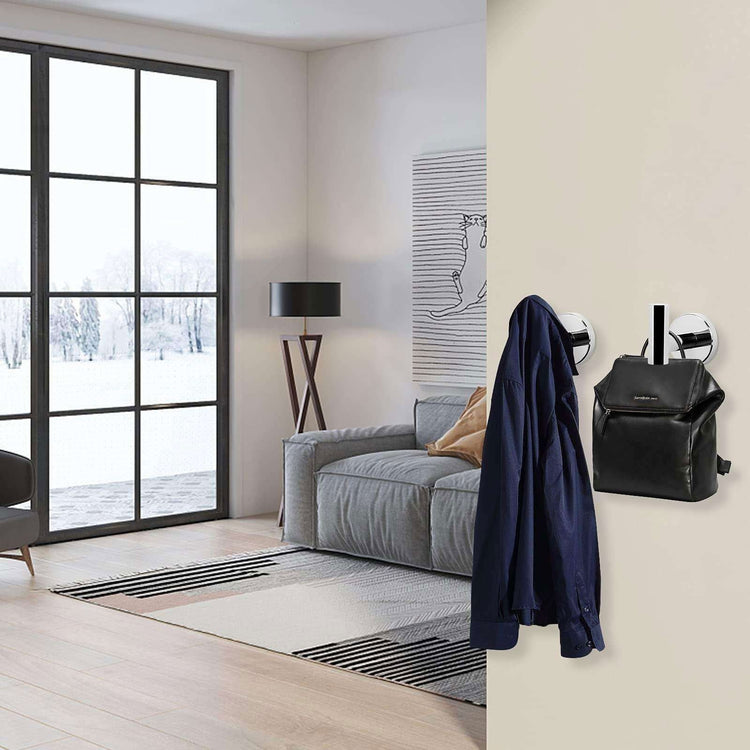 2 Pcs Wall Mount Bathroom Towel Hooks Holder Cloth Hanger Hook Kitchen Door Hanger Poliched Chrome - Magdasmall