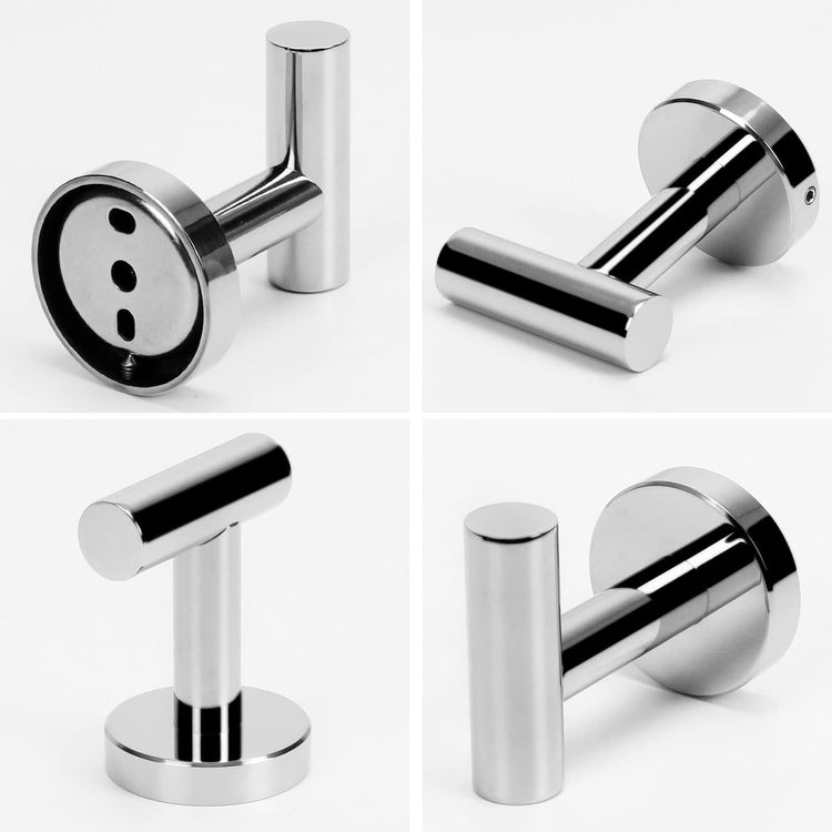 2 Pcs Wall Mount Bathroom Towel Hooks Holder Cloth Hanger Hook Kitchen Door Hanger Poliched Chrome - Magdasmall