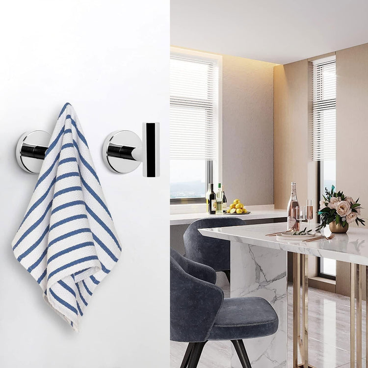 2 Pcs Wall Mount Bathroom Towel Hooks Holder Cloth Hanger Hook Kitchen Door Hanger Poliched Chrome - Magdasmall