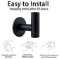 2 Pcs Wall Mount Self Adhesive Bathroom Towel Hooks Holder Cloth Hanger Hook Door Hanger Black - Magdasmall