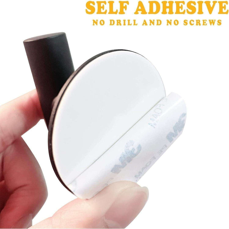 2 Pcs Wall Mount Self Adhesive Bathroom Towel Hooks Holder Cloth Hanger Hook Door Hanger Black - Magdasmall