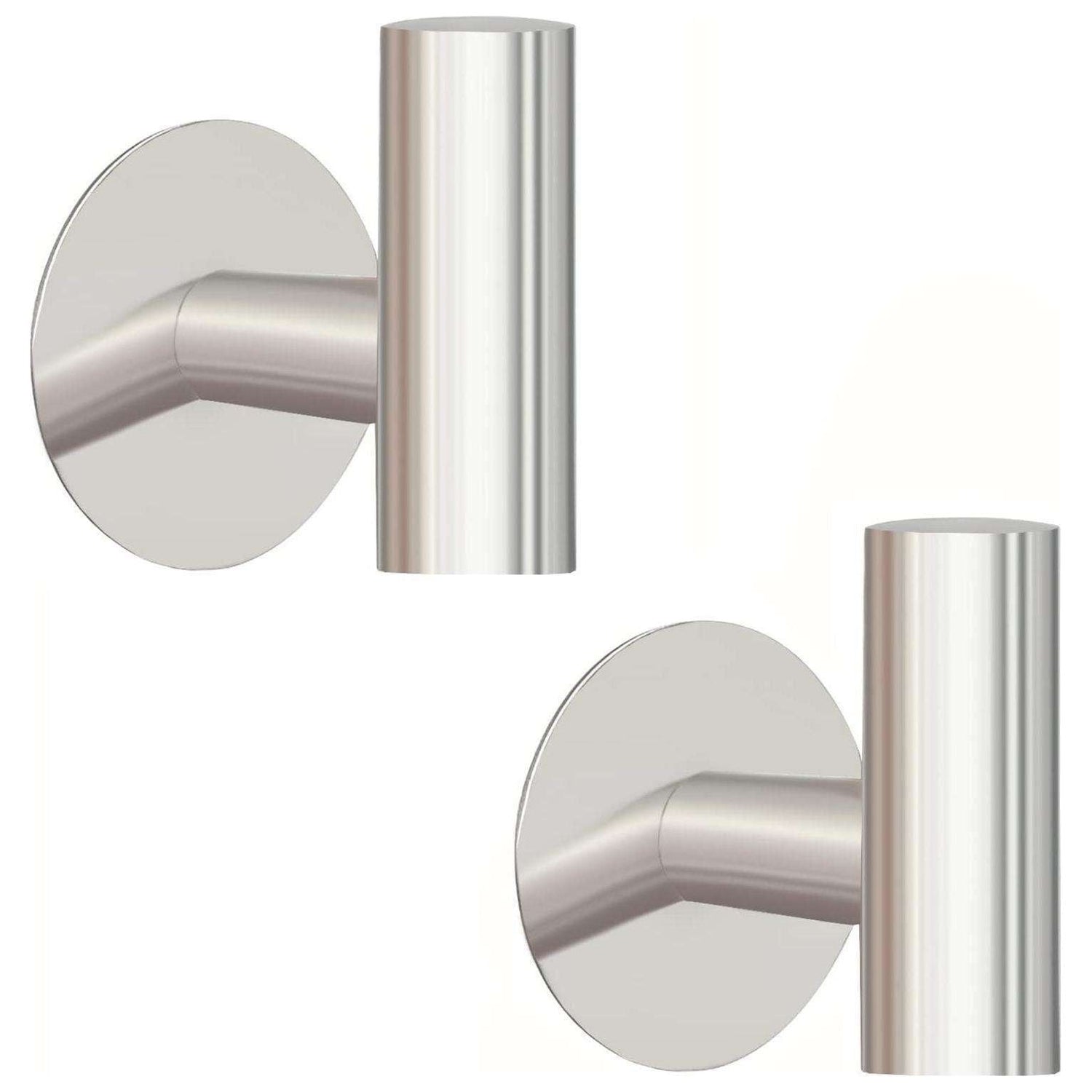 2 Pcs Wall Mount Self Adhesive Bathroom Towel Hooks Holder Cloth Hanger Hook Door Hanger Brushed Nickel - Magdasmall