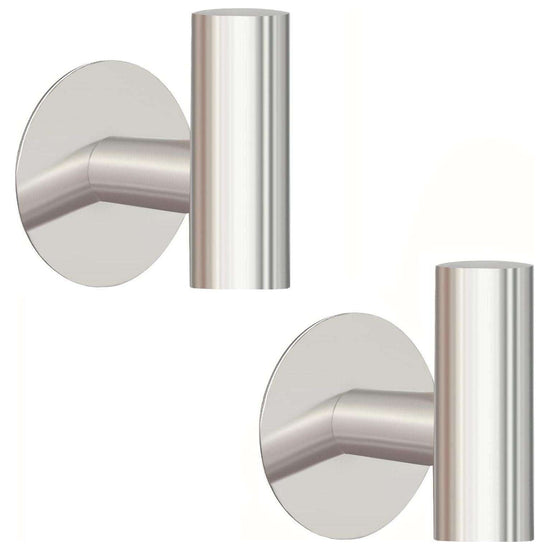 2 Pcs Wall Mount Self Adhesive Bathroom Towel Hooks Holder Cloth Hanger Hook Door Hanger Brushed Nickel - Magdasmall