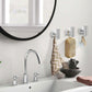 2 Pcs Wall Mount Self Adhesive Bathroom Towel Hooks Holder Cloth Hanger Hook Door Hanger Brushed Nickel - Magdasmall
