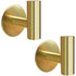 2 Pcs Wall Mount Self Adhesive Bathroom Towel Hooks Holder Cloth Hanger Hook Door Hanger Gold - Magdasmall