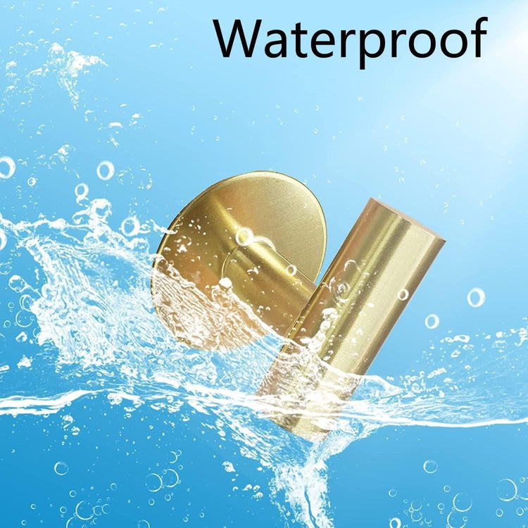 2 Pcs Wall Mount Self Adhesive Bathroom Towel Hooks Holder Cloth Hanger Hook Door Hanger Gold - Magdasmall