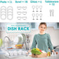2 Tier Dish Rack with Drain Board for Kitchen Counter and Plated Chrome Dish Dryer Silver 42 x 25,5 x 38 cm - Magdasmall