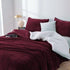 2 in 1 teddy sherpa duvet cover set and blanket king aubergine - Magdasmall