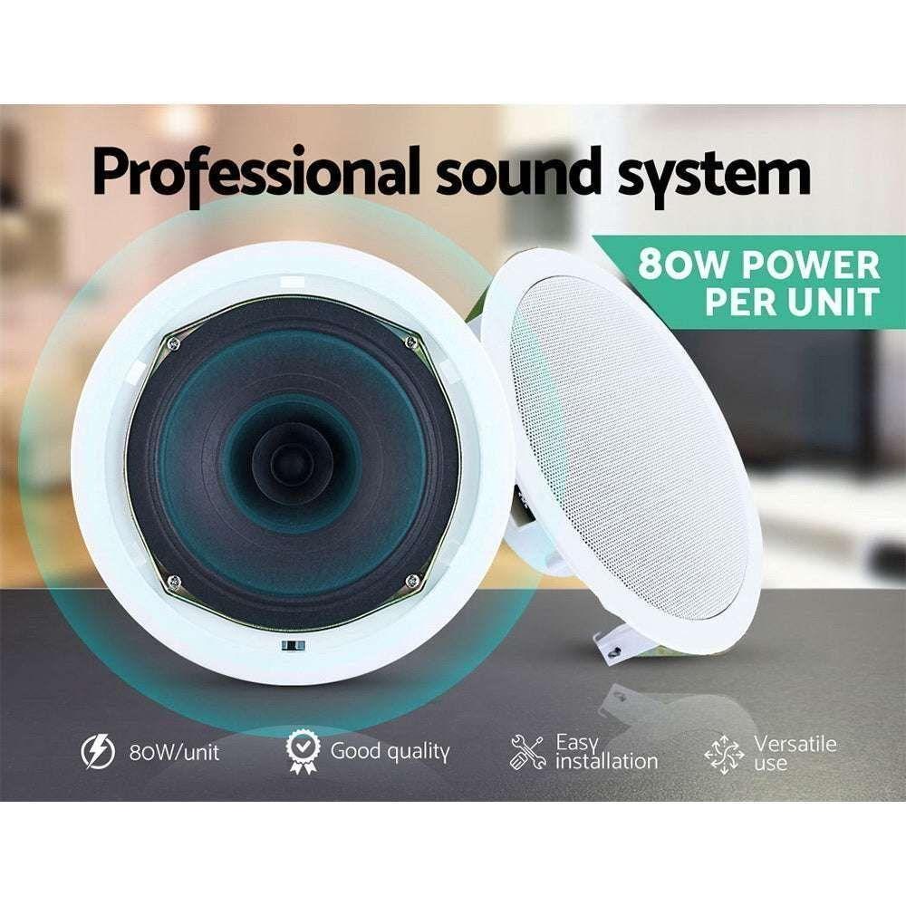 2 x 6" In Ceiling Speakers Home 80W Speaker Theatre Stereo Outdoor Multi Room - Magdasmall