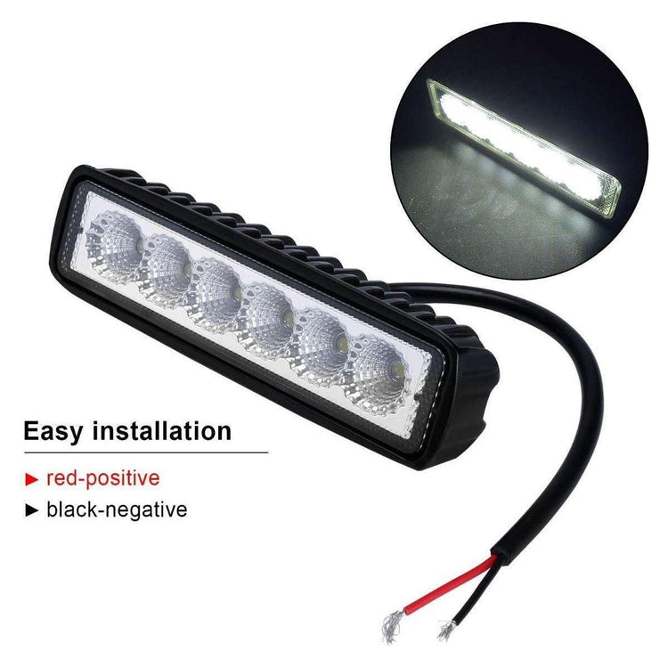 2 x 6inch 18W LED Work Light Bar Driving Lamp Flood Truck Offroad MINING UTE 4WD - Magdasmall