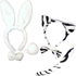 2pc Set Animal Headband w Bow Tail Rabbit + Zebra Ears Costume Halloween Party - Magdasmall