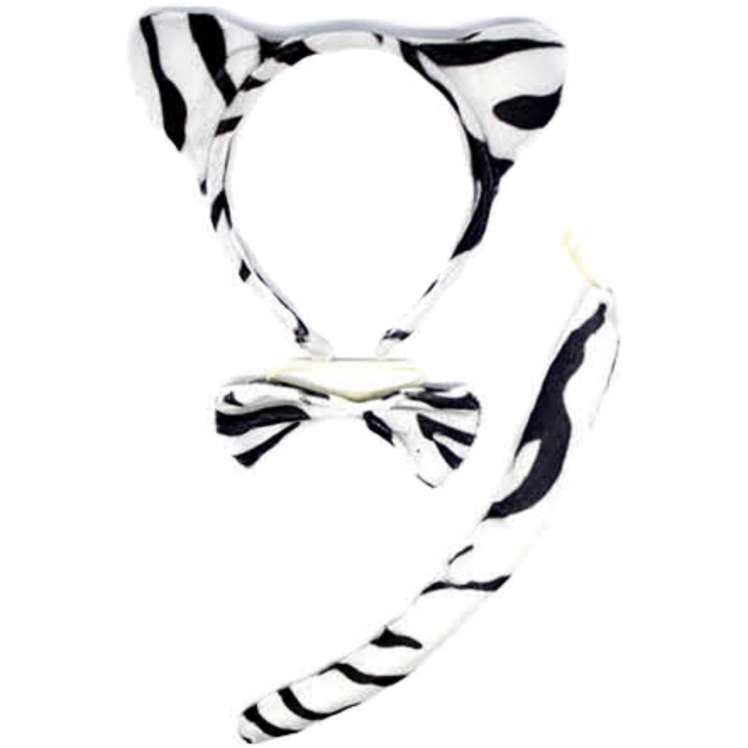 2pc Set Animal Headband w Bow Tail Rabbit + Zebra Ears Costume Halloween Party - Magdasmall