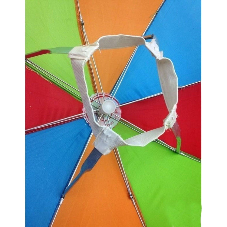 2pcs Set Rainbow Umbrella Hat + 70s Fake Moustache Costume Props Novelty Fancy - Magdasmall