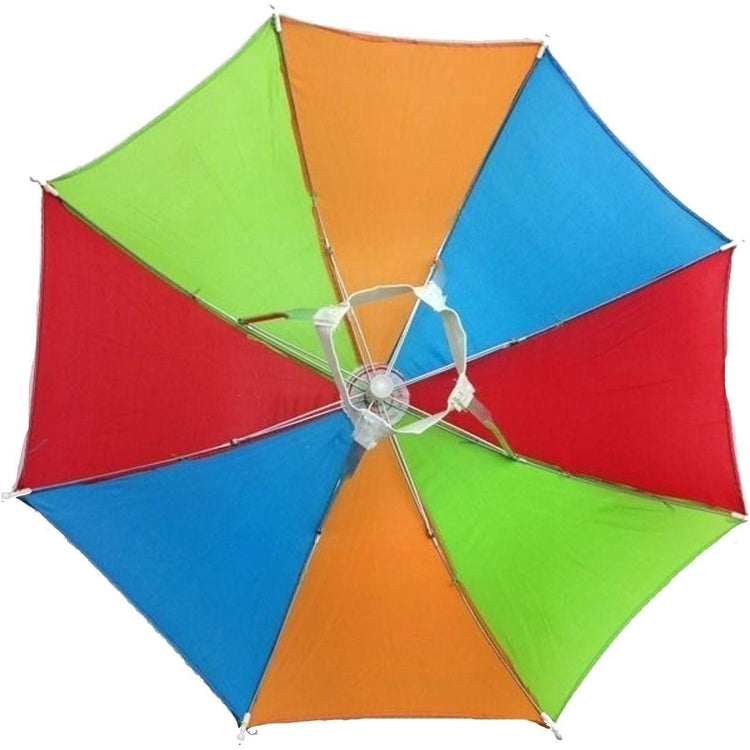 2pcs Set Rainbow Umbrella Hat + 70s Fake Moustache Costume Props Novelty Fancy - Magdasmall