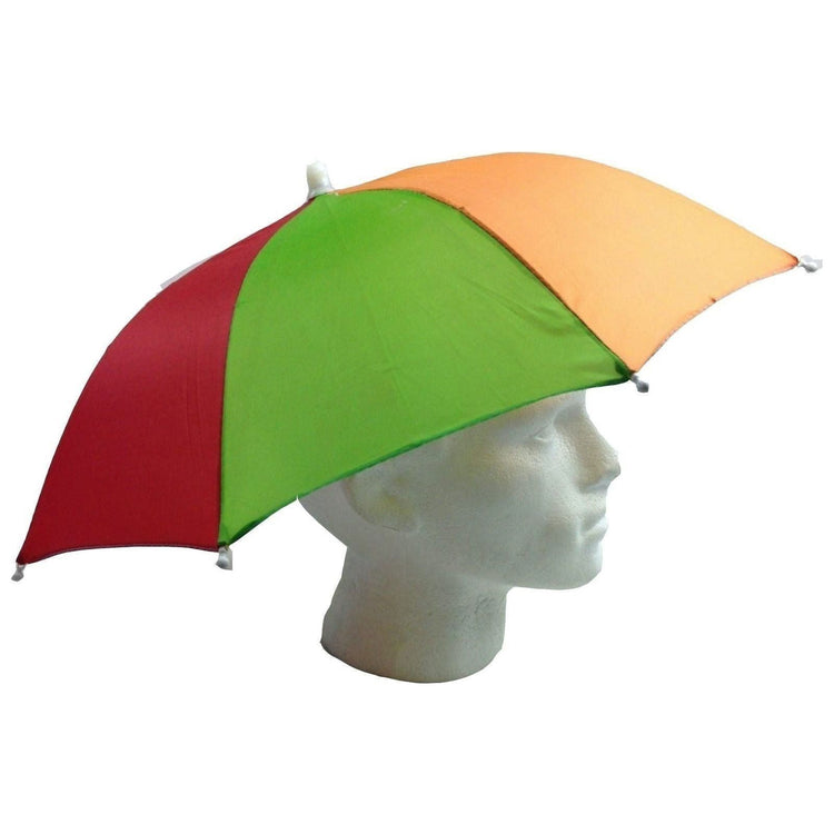 2pcs Set Rainbow Umbrella Hat + 70s Fake Moustache Costume Props Novelty Fancy - Magdasmall