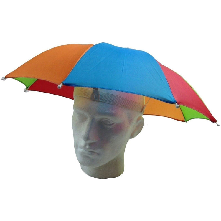 2pcs Set Rainbow Umbrella Hat + 70s Fake Moustache Costume Props Novelty Fancy - Magdasmall