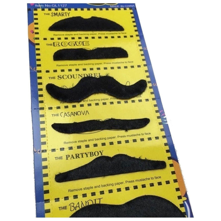 2pcs Set Rainbow Umbrella Hat + 70s Fake Moustache Costume Props Novelty Fancy - Magdasmall