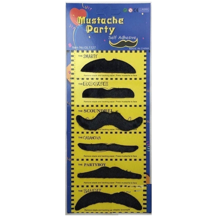 2pcs Set Rainbow Umbrella Hat + 70s Fake Moustache Costume Props Novelty Fancy - Magdasmall