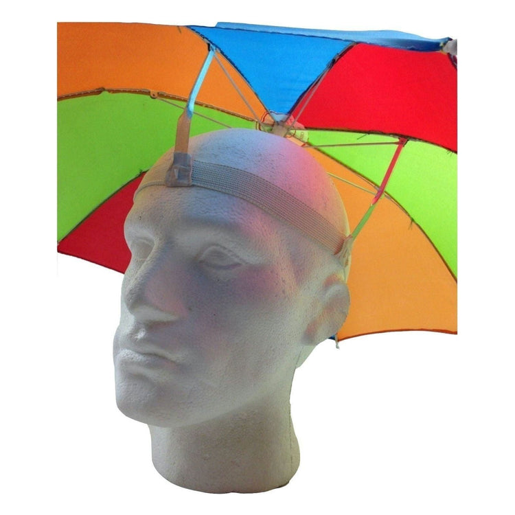 2pcs Set Rainbow Umbrella Hat + 70s Fake Moustache Costume Props Novelty Fancy - Magdasmall