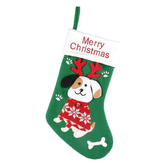 2pcs cute dog christmas stockings cartoon christmas socks gift bag christmas decoration socks christmas tree pendant - Magdasmall