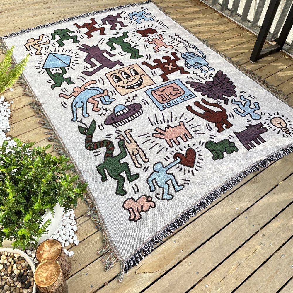 2pcs pack set 180*130cm Bohemian Picnic Blanket, Waterproof Camping Blanket, Outdoor Rug for Camping, Picnic, Beach - Magdasmall