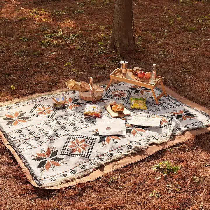 2pcs pack set 180*230cm Bohemian Picnic Blanket, Waterproof Camping Blanket, Outdoor Rug for Camping, Picnic, Beach - Magdasmall
