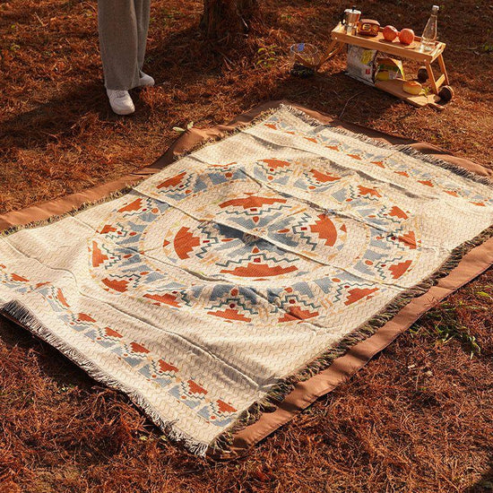 2pcs pack set 180*260cm Bohemian Picnic Blanket, Waterproof Camping Blanket, Outdoor Rug for Camping, Picnic, Beach - Magdasmall