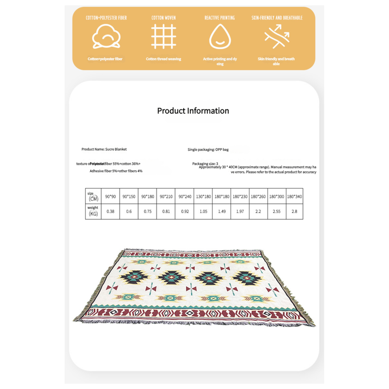 2pcs pack set 180*340cm Bohemian Picnic Blanket, Waterproof Camping Blanket, Outdoor Rug for Camping, Picnic, Beach - Magdasmall