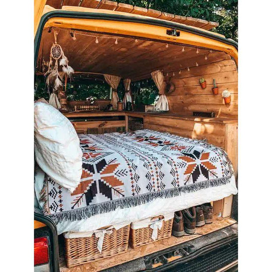 2pcs pack set 90*150cm Bohemian Picnic Blanket, Waterproof Camping Blanket, Outdoor Rug for Camping, Picnic, Beach - Magdasmall