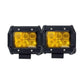 2x 4inch Flood LED Light Bar Offroad Boat Work Driving Fog Lamp Truck Yellow