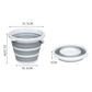 2x 10L Foldable Collapsible Bucket Silicone Hiking/Camping/Fishing - Grey/White - Magdasmall