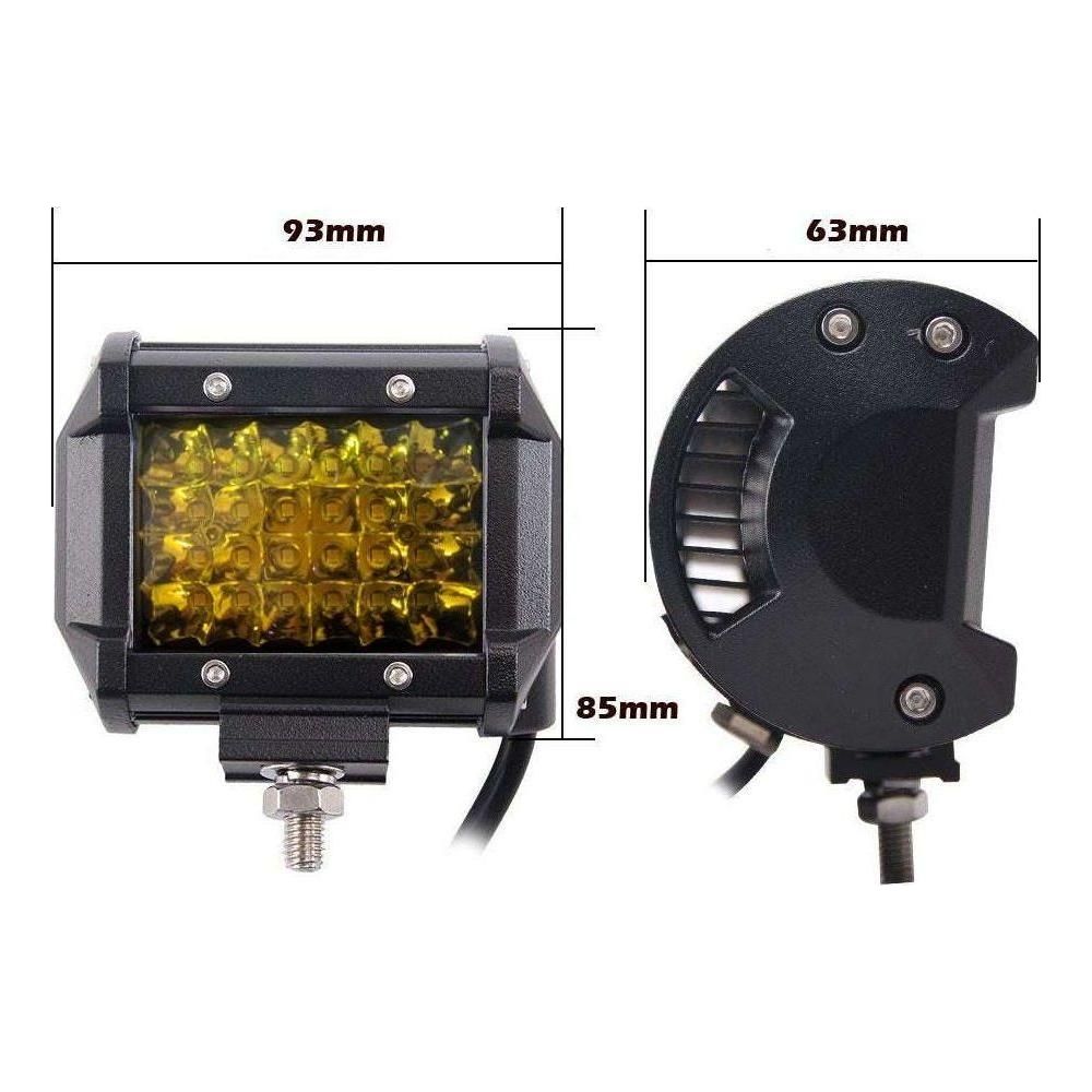 2x 4 inch Spot LED Work Light Bar Philips Quad Row 4WD Fog Amber Reverse Driving - Magdasmall