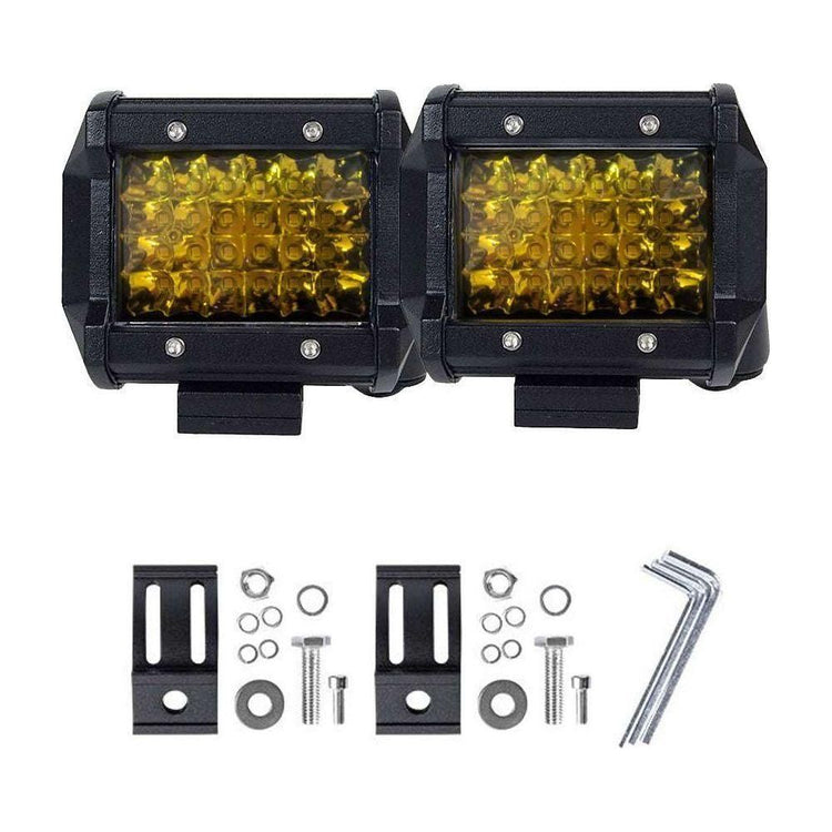 2x 4 inch Spot LED Work Light Bar Philips Quad Row 4WD Fog Amber Reverse Driving - Magdasmall